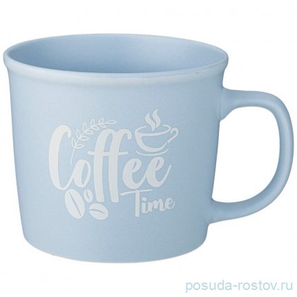 Кружка 370 мл голубая &quot;Кофемания /Coffee time&quot; / 337386
