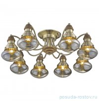 Люстра потолочная 8 рожковая &quot;Фонарь&quot; бронза,дуб/янтарь / 304487