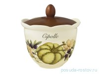 Банка для сыпучих продуктов 16 см с деревянной крышкой Лук &quot;Artigianato ceramico /Тыква&quot; / 149386