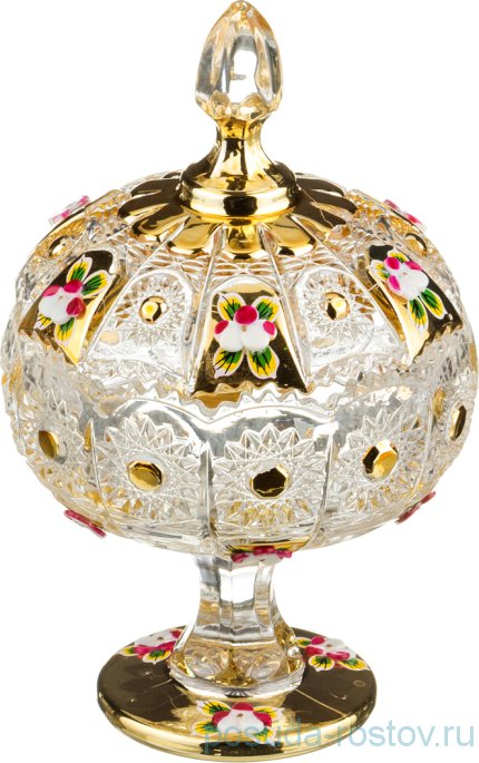 Конфетница 11 х 18,5 см с крышкой н/н &quot;LEFARD GOLD GLASS&quot;  / 252004