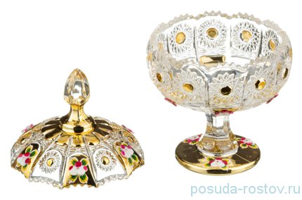 Конфетница 11 х 18,5 см с крышкой н/н &quot;LEFARD GOLD GLASS&quot;  / 252004