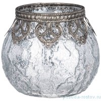 Подсвечник 9 х 9 х 7,5 см &quot;измир&quot; с металлическими элементами / 272894