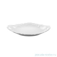 Блюдо 25 см овальное с ручками &quot;Рококо /Отводка платина&quot; / 131520