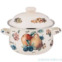 Кастрюля 18 х 11 см с крышкой эмалированная 2 л &quot;фрукты&quot; / 274434