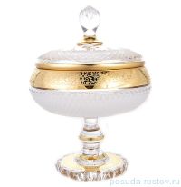 Конфетница 20,5 см с крышкой н/н &quot;Francie /Широкий золотой узор&quot; / 156463
