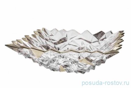 Ваза для фруктов 28 см &quot;Glacier /С платиной&quot; хрусталь Йиглава / 314208