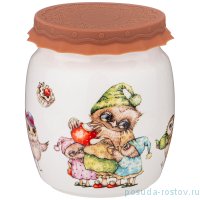 Банка для сыпучих продуктов 1 л с силиконовой крышкой &quot;совушки&quot; / 234139