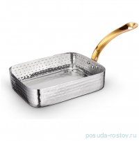 Сковородка 14 x 10 x 3.5 см прямоугольная мини с одной ручкой для подачи &quot;Hammered&quot; / 370429