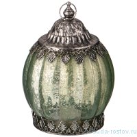 Светильник 12 х 16 см с металлическим декором led-подсветка зелёный / 209338