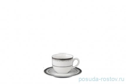 Блюдце кофейное 13,5 см &quot;Опал /Платиновая лента&quot; / 128731
