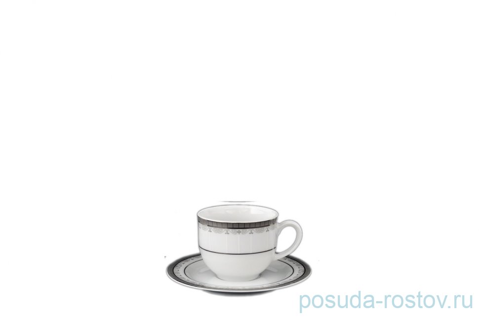 Блюдце кофейное 13,5 см "Опал /Платиновая лента" / 128731