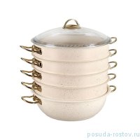 Мантоварка 28 х 10 см с антипригарным покрытием 5,8 л бежевая &quot;GRANITE COUSCOUS PAN SET&quot; / 167260