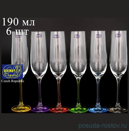 Бокалы для шампанского 190 мл 6 шт &quot;Виола /Ассорти&quot; / 083841