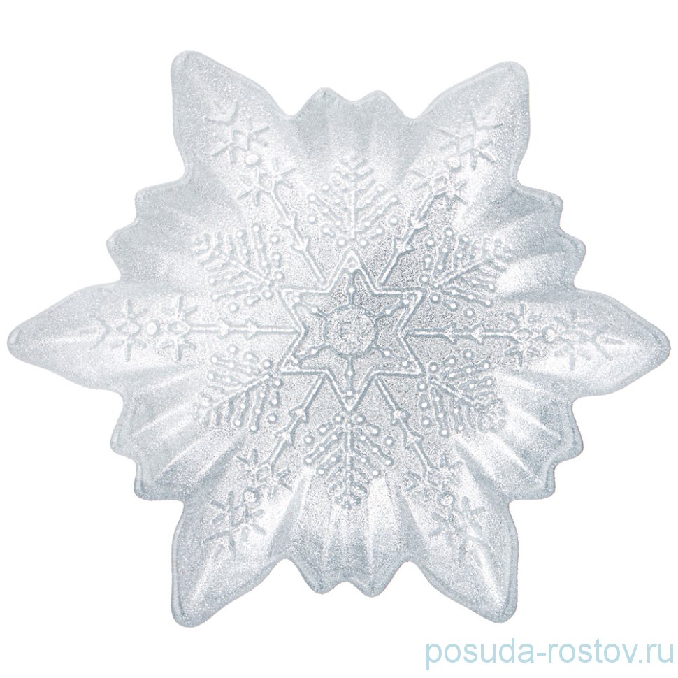 Блюдо 20 см Снежинка "Snow cristal silver" / 262808