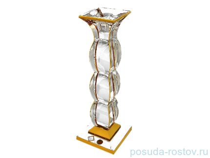 Подсвечник 25,5 см &quot;Gard /С золотом&quot; хрусталь Йиглава / 097433