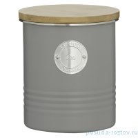 Банка 13,5 х 11 см серая 1л Чай &quot;Living&quot; / 222263