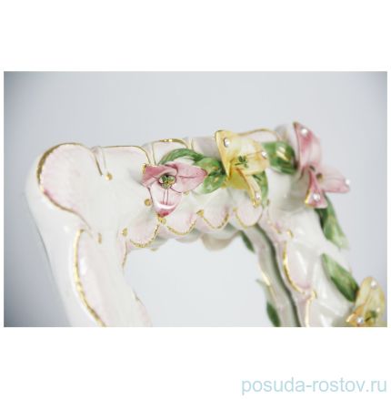 Фоторамка-Зеркало 35 х 29 х 5 см керамика &quot;Lanzarin Ceramiche /Цветы&quot; / 078195
