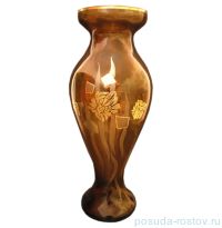 Ваза для цветов 60 см &quot;Коричневая с золотыми цветами&quot; / 033335
