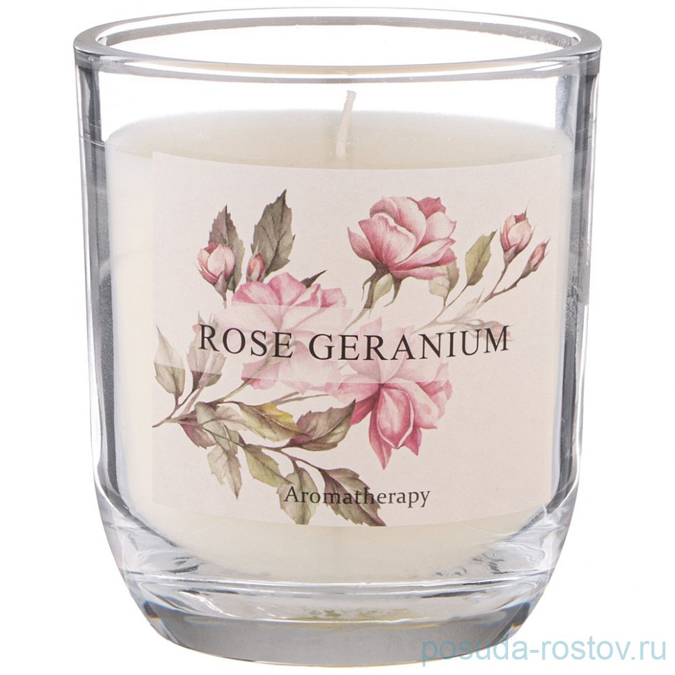 Свеча ароматизированная в стакане 7,5 х 8,5 см "Rose geranium" / 348312