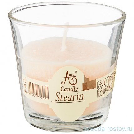 Свеча ароматическая стеариновая в стакане cotton диаметр 7,5 см высота 7,5 / 211050