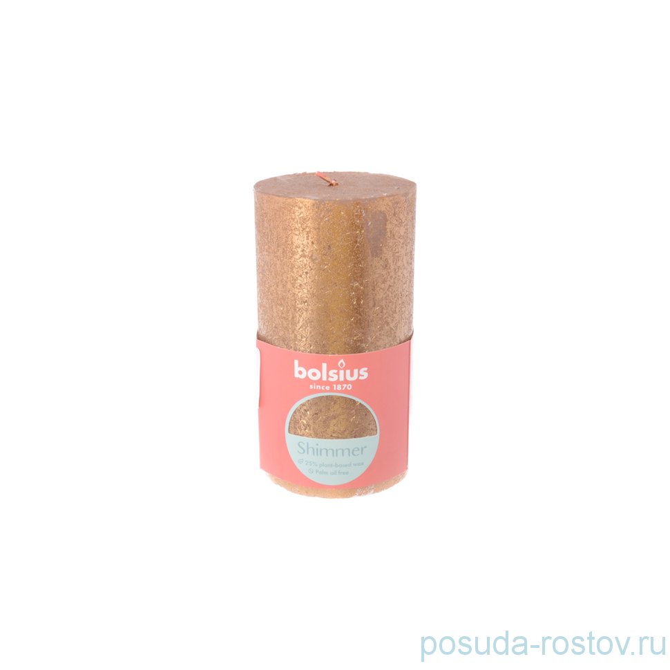 Свеча Рустик 13 х 6,8 см "Christmas world /Золотая /Bolsius" / 262572