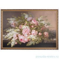 Картина 69 х 99 см &quot;цветы&quot; /рамка евро тёмная / 262073