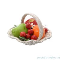 Корзина 24 см декоративная с волнистым краем &quot;Фрукты&quot;  / 221058