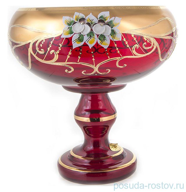 Ваза для конфет/фруктов 24 см н/н "Лепка красная /6333" / 092558