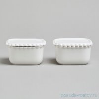 Набор икорниц 10 х 5,5 см 2 шт с крышками квадратные 200 мл &quot;Pearl&quot; / 376080