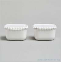 Набор икорниц 10 х 5,5 см 2 шт с крышками квадратные 200 мл &quot;Pearl&quot; / 376080