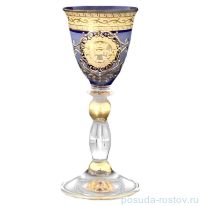 Рюмки 60 мл 6 шт синие &quot;Грация /Богемия /Антик золото&quot; B-G / 083759