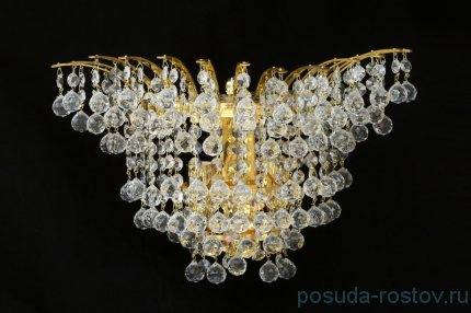 Бра 2 рожковый хрусталь (солнце), золото &quot;Титания Люкс&quot; / 009610