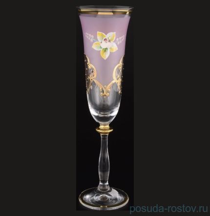 Бокалы для шампанского 190 мл 6 шт &quot;Анжела /Лепка розовая&quot; U-R / 059879