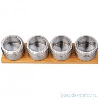 Набор для специй 4 предмета на подставке 30 х 8,5 х 7 см Agness  / 340599