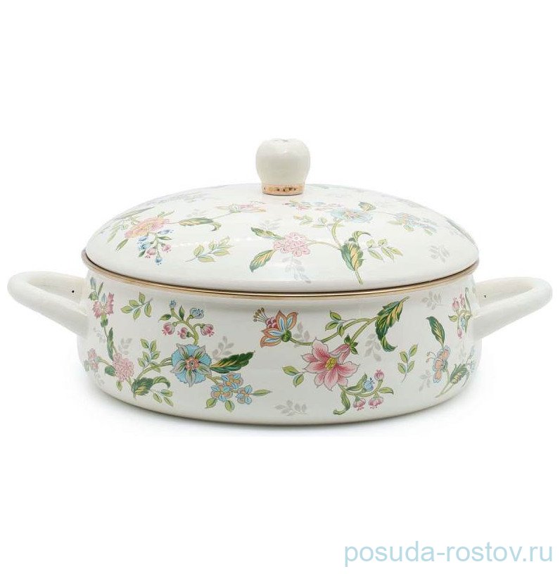 Сотейник 24 см с крышкой эмалированный 3,2 л "Magnolia" (подарочная упвквка) / 330827