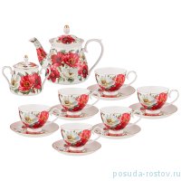 Чайный сервиз на 6 персон 14 предметов белый &quot;маки&quot; / 271677