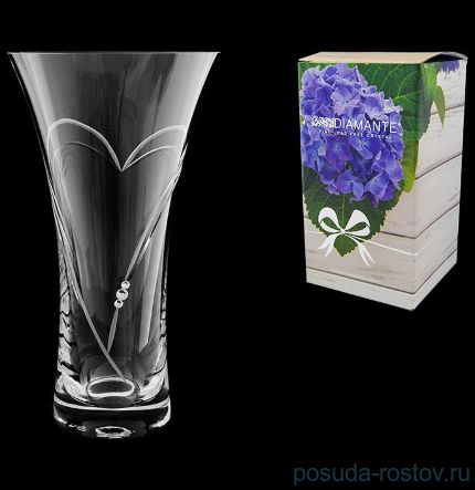 Ваза для цветов 21,5 см &quot;Большое сердце с стразами&quot; / 096483