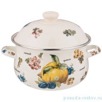 Кастрюля 20 х 12 см с крышкой эмалированная 2,8 л &quot;фрукты&quot; / 274435