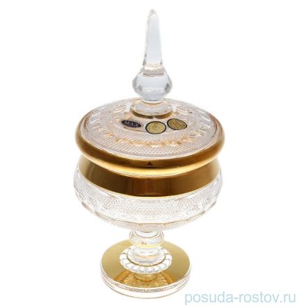 Конфетница 11, 5 см с крышкой н/н &quot;Max Crystal /Хрусталь с золотом&quot; / 132334