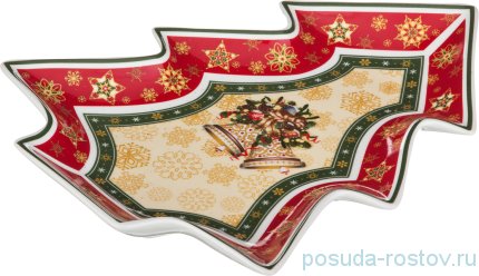 Блюдо 26 х 21 х 3 см ёлка &quot;christmas collection /колокольчики&quot; / 192335