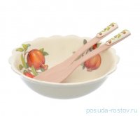 Салатник 26 см с ложками &quot;Artigianato ceramico /Гранат&quot; / 232980