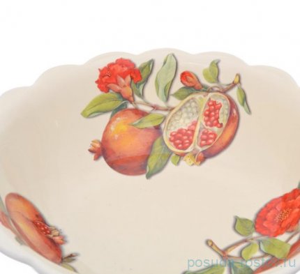 Салатник 26 см с ложками &quot;Artigianato ceramico /Гранат&quot; / 232980
