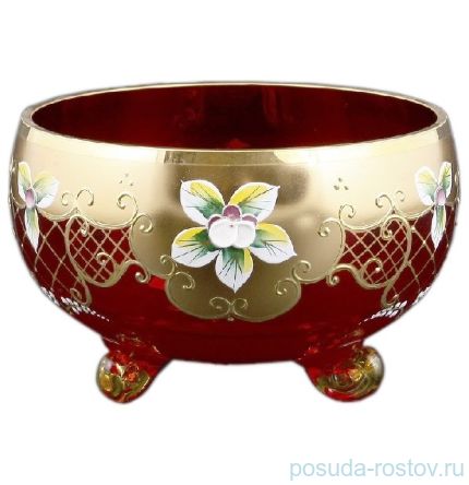Конфетница 16 см на 3-х ножках &quot;Лепка красная /5408&quot; / 092660