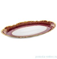 Блюдо 50 см для рыбы &quot;Ювел /Красный с золотым узором&quot; / 065696