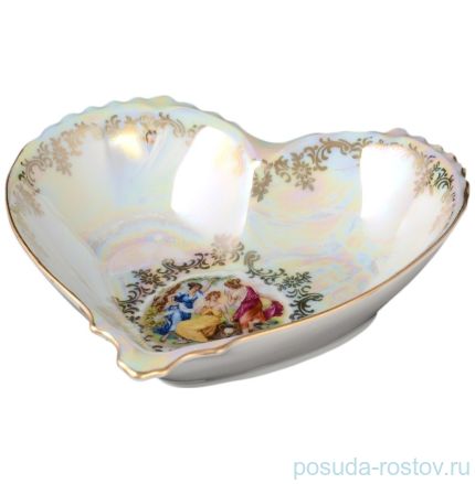 Салатник 15 см сердце &quot;Корона /Мадонна перламутр&quot; / 042497