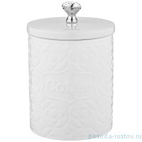 Банка для сыпучих продуктов 11 х 11 х 14 см белая кофе &quot;crystal&quot; / 256892