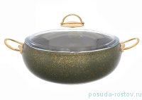 Кастрюля 28 см с крышкой антипригарное покрытие оливковая &quot;Leydi /Repast&quot; / 236542