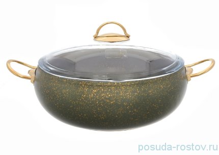 Кастрюля 28 см с крышкой антипригарное покрытие оливковая &quot;Leydi /Repast&quot; / 236542