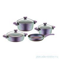 Набор посуды 7 предметов (20, 24, 26, 26 см) антипригарное покрытием &quot;TITANIUM iridescent set&quot; / 295783
