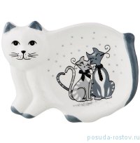 Подставка под чайный пакетик 10 х 8 х 1,5 см &quot;Ля мур /Кошка /Agness&quot; / 191584